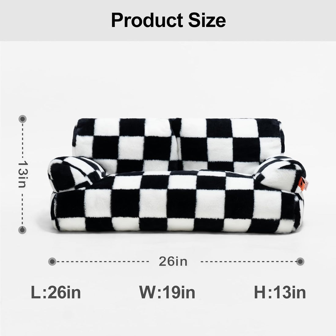 Fluffy Washable Plush Pet Couch Bed with Non-Slip Base