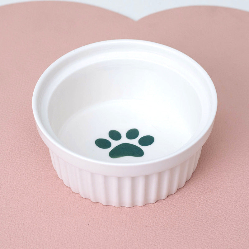 Elevated Tilted Ceramic Double Pet Bowl