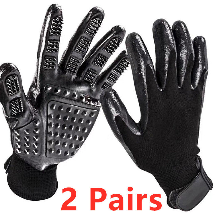 Pet Hair Grooming Glove with Soft Rubber Hair Remover