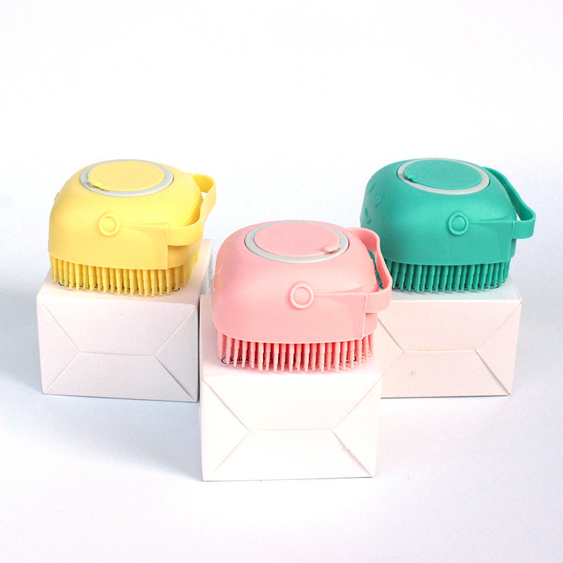 Silicone Pet Bath Massage Gloves with Shampoo Dispenser