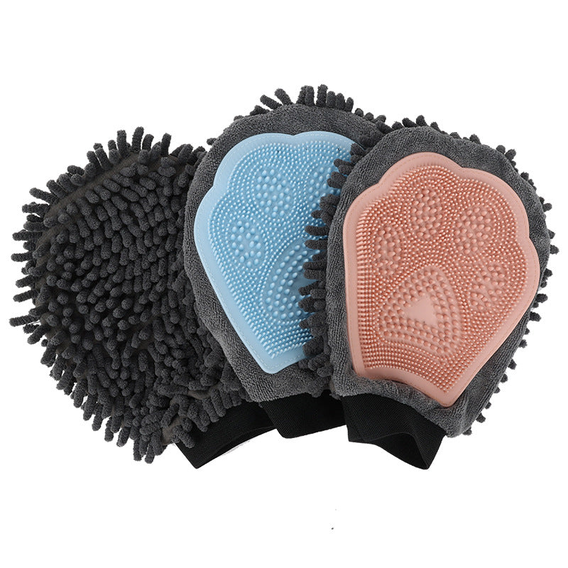 2-in-1 Pet Grooming Glove Brush for Bathing and Massage